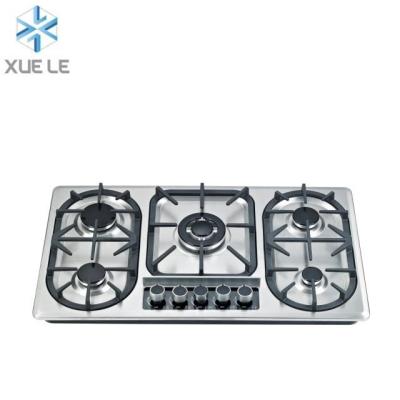 China Morocco Stainless Steel Market 5 Burner Gas Stove Gas Cooker Gas Hob for sale