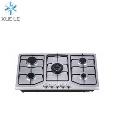 China Hot Sales 5 Burner Gas Stove Stainless Steel Gas Mills Gas Cooker for sale