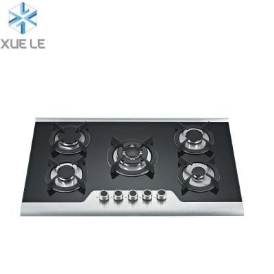 China Panel 5 Ceramic / Glass-Glass Burners Gas Hob Stove Cooker for sale