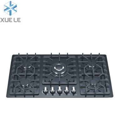 China Tempered Glass 5 Burner Gas Hob Gas Cooker Ceramic / Glass Gas Stove for sale