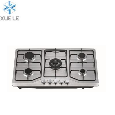 China Hot Sales Stainless Steel 5 Burner Gas Hob Stove Cooker for sale