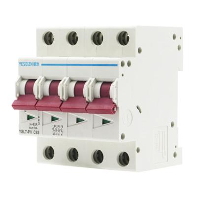 China Mini DC MCB Circuit Breaker For Solar Application 4P 63A 550VDC 600VDC 800VDC 6kA for sale