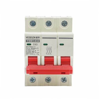 China Mini CIrbuit DC Breakers 1P 2P 3P 4P MCB Photovotaic Cutoff 500C 750V 1000V 4.5KA for sale