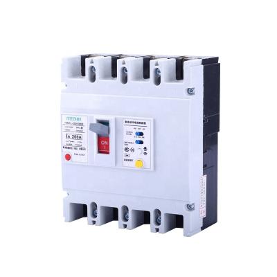 China 4P RCCB 250A AC 380V RCBO Time Delay Type ELCB 35-50kA for sale