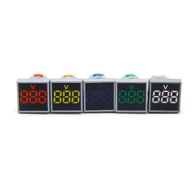 China Mini Type LED Digital Display Signal Indicator Light with AC Voltmeter AD16-22DSV for sale