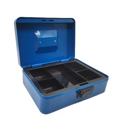 China Portable Steel Safe Box Combination Lock Cash Payment Box Steel With Money Tray for sale