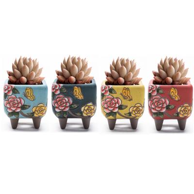 China Gift Shop Cheap Home Wholesale Modern Flower Plants Cute Ceramic Mini Succulent Pot for sale