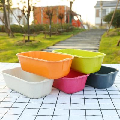 China Modern Home and Garden Plant Bamboo Biodegradable Fiber Rectangular Flower Pot Planter for sale