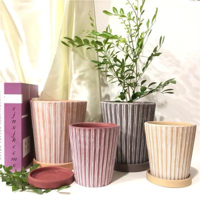 China Modern Creative Indoor Flowerpot Desktop Marbled Mingqin Style Nordic Modern Ceramic Mini Luxury Pot Vintage Plant for sale