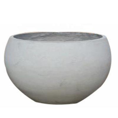 China Modern Home and Garden Large Cement Bowl Fiberglass Flower Pots Cement Planter Pot Garden Landscape for sale