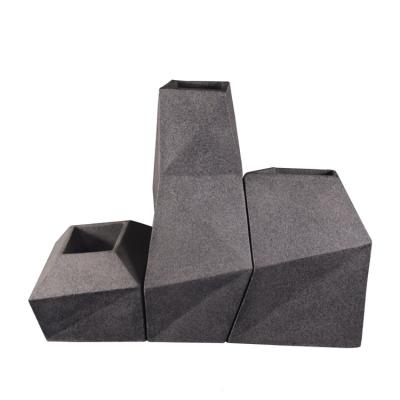 China Cement Container Large Lightweight Imitation Stone Modern Potted Concrete Polystone FRP GRP Flower Pot Planter for sale