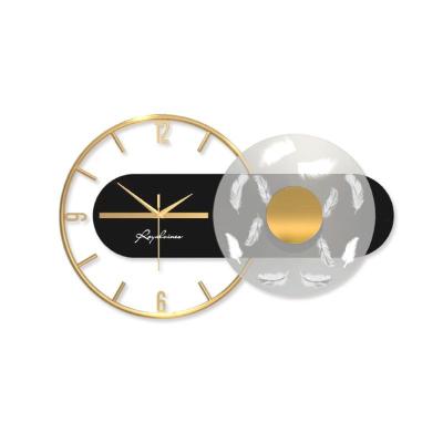 China LUMINOVA Modern Simple Home Decoration Light Clock Fashion Living Room Luxury Wall Clock for sale