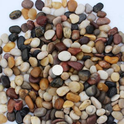 China Modern Polished Multicolor Garden Flower Pot Aquarium Cobblestone Black Pebbles for sale