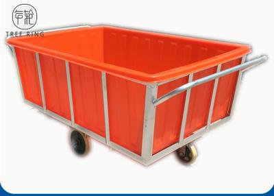 China K1200L Rectangular Commercial Plastic Laundry Trolley On Wheels For Industry Moist Linen for sale