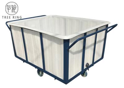 China K700Kg Rotomolding Poly Box Truck , Flat Sided Bulk Heavy Duty Laundry Cart On Wheels for sale