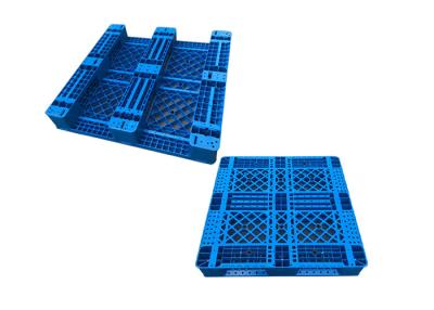 China Virgin PP Rackable 1111 Blue Plastic Pallets With 3 Skids For Shelves Forklift , 1000Kg Load for sale