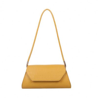 China 2021 pu women fashion solid color shoulder pu female simple frosted flap cross leather girls - body cheap women handbags for sale