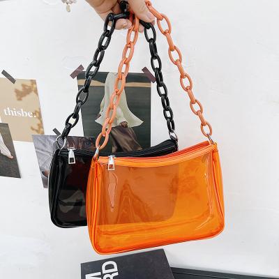 China 2021 New Arrivals PVC Cute Young Lady Clear Underarm Bags Females Transparent Purses Handbags For Girls for sale