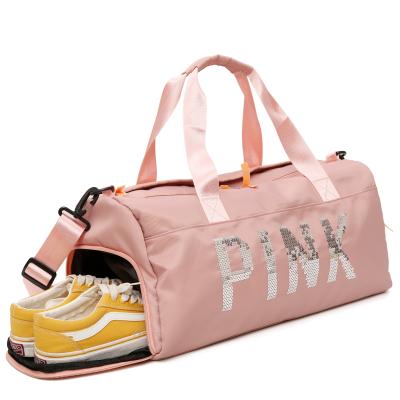 China High quality fashion fitness cheap waterproof outdoor yoga pink duffel bag for women for sale