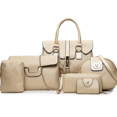 China Hot Selling High Quality Lady Handbag PU Bag 6 Sets Lady Handbag Compound Set for sale