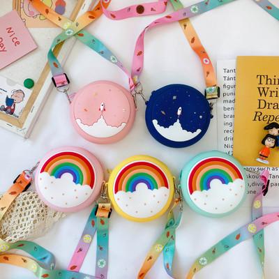 China Fashion RTS Silicone Children's Bags Rainbow Donut Cross - Cute Small Body Bags Satchel Fashion Coin Purse for sale