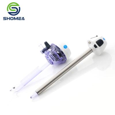 China SHOMEA Customized Stainless Steel  Laparoascopic Optical Crown Trocar Tube with Drilling hole for sale