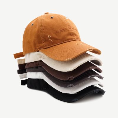 China Distressed Unisex Adjustable 6 Panel Embroidery High Quality Custom OEM COMMON Logo Sports Baseball Hat for sale