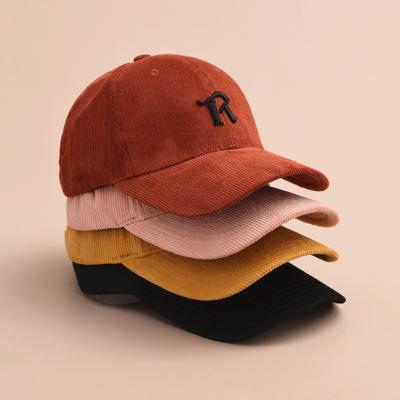 China JOINT factory fashion custom logo hat wholesale, corduroy baseball cap hats for sale