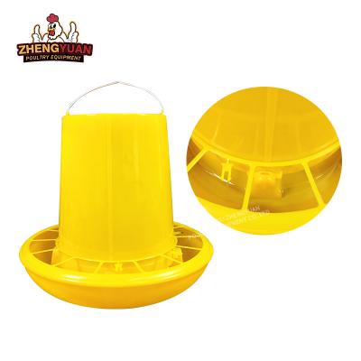 China Farm Poultry Feeder Chicken Eating Feeder Yellow Bucket Equipment Bird Feeder Machine Farmlands Duck and Chicken Feeder Barrel for sale