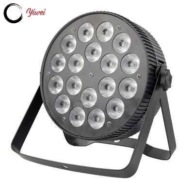 China Hot Selling Stage Events Flat Par Led Stage Wash Par Lights 18X10W Full Color Led Par Lights 18X10W RGBW 4in1 Par Can With Aluminum Housing for sale