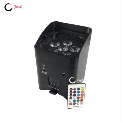 China Party 6X18W High Quality rgbwa+uv Led Wireless Dmx Uplight Radio Led Uplighter With Phone App Control for sale