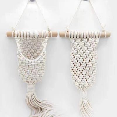 China Factory Price Cotton Woven Pot Hanging Hanging Baskets Cheap Round High Quality Outdoor Decorative Rope Baskets Garden Hanging Hanging Baskets for sale