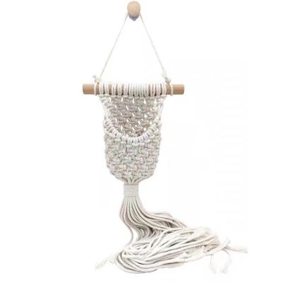 China Outdoor Macrame Plant Organizer 3 Tier Macrame Hanging Baskets Fruit Basket Fruit Basket Rope Boho Decor with Woven Storage Baskets for sale