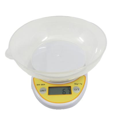 China Weiheng Official B04 5kg Nutrition Scale Portable Kitchen Scale With Bowl 48*27 mm for sale