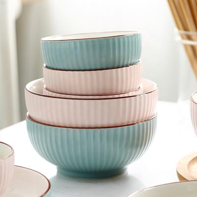 China Stocked Wholesale Ceramic Soup Bowls Color Glazed Bowls Porcelain Salad Bowl Serving Dishes Bowls for sale