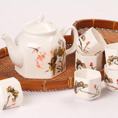 China Stocked Wholesale Ceramic Tea Set Bone China Coffee Set Porcelain Teapot Tea Cup and Saucer Set for sale