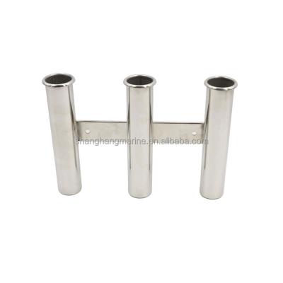 China 3 tube Stainless Steel Fishing Rod Holder with 3 Tubes for Boat or Yacht Boat for sale