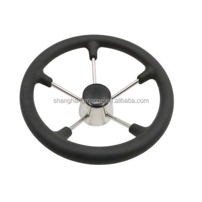 China Boat Boat Steering Wheel 5 Spoke Stainless Steel Wheel with Black Foam Grip for sale