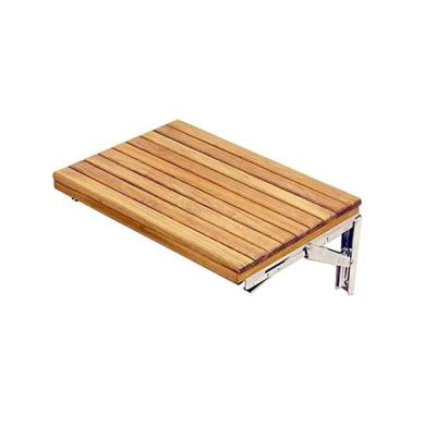 China Boat Folding Wall-Mount Teak Board Shower Bench with Stainless Steel Brackets Marine Products for sale