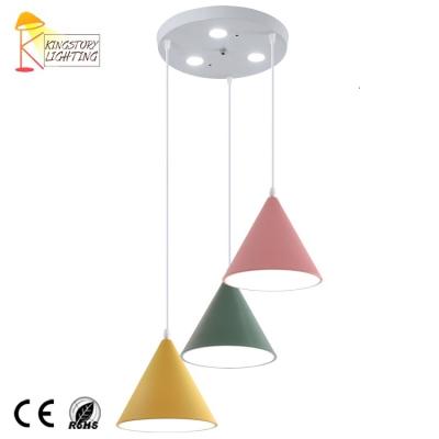 China Modern Contemporary Colorful Iron Kitchen Hanging Trumpet LED Pendant Lights for sale