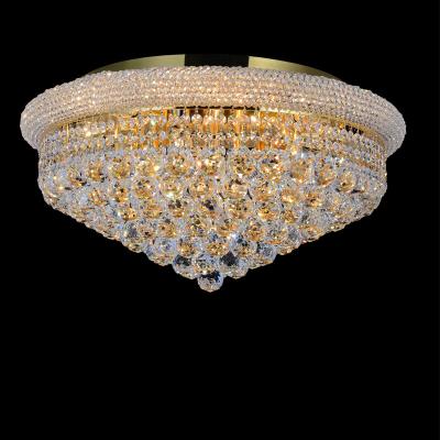 China Surface Mounted Modern K9 Crystal Lights For Bedroom Living Room Round Luxury Gold LED Ceiling Light for sale