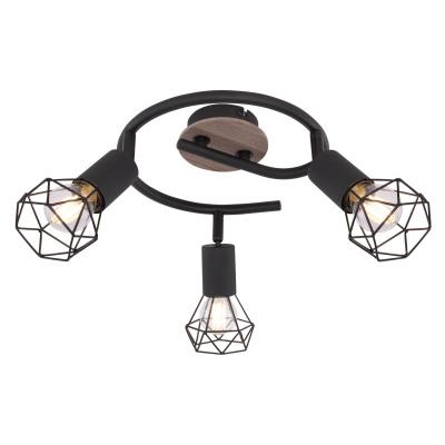 China Surface Mounted American Country Style Vintage Industrial Ceiling Lamp Indoor Black Iron Led Ceiling Light for sale