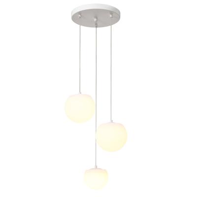 China Modern Decorative 3 Light Group Ceiling Hanging Light Modern Glass Ball Pendant Light for sale