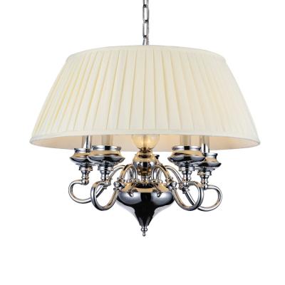 China Modern Commercial Hanging Luxury Fabric Crystal Chandelier Metal Lights And Shades for sale