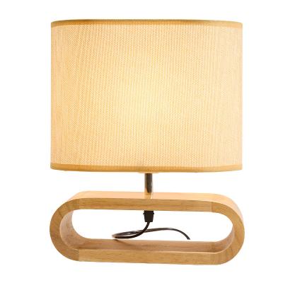 China Modern post modern simple wooden table lamp bedroom lighting fixtures nightstand warm soft lamps for sale