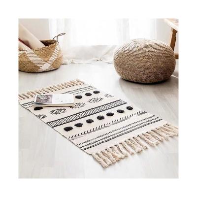 China 2021 new custom designed soft cotton exquisite workmanship bedroom bedside single rug for household for sale