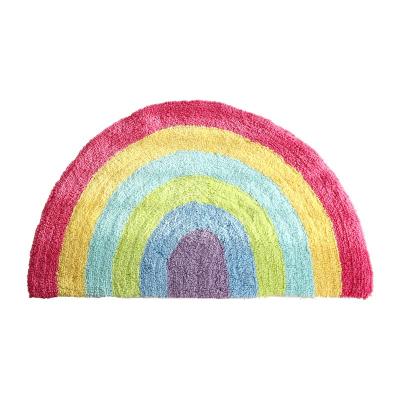 China Rainbow Washable Cotton Floor Semicircular Door Mat, Door Home Bathroom Bedroom Absorbent Carpet, Non-slip Covers for sale