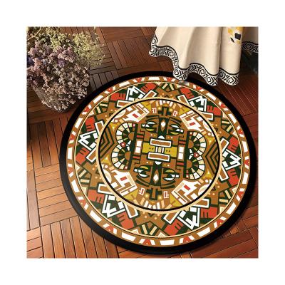 China Good Quality Anti-slip Customized Texture 100%Polyester Soft Round Carpet Mats For Household for sale