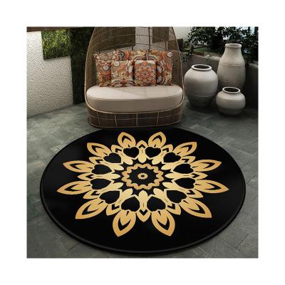 China Economy 100%Polyester Ethnic Style Practical Modern Simplicity Customized Anti-Slip Round Rug For Household for sale