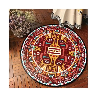 China Hot Selling Customized 100%Polyester Convenient Anti-Slip And Durable Ethnic Style Printed Rug For Household for sale